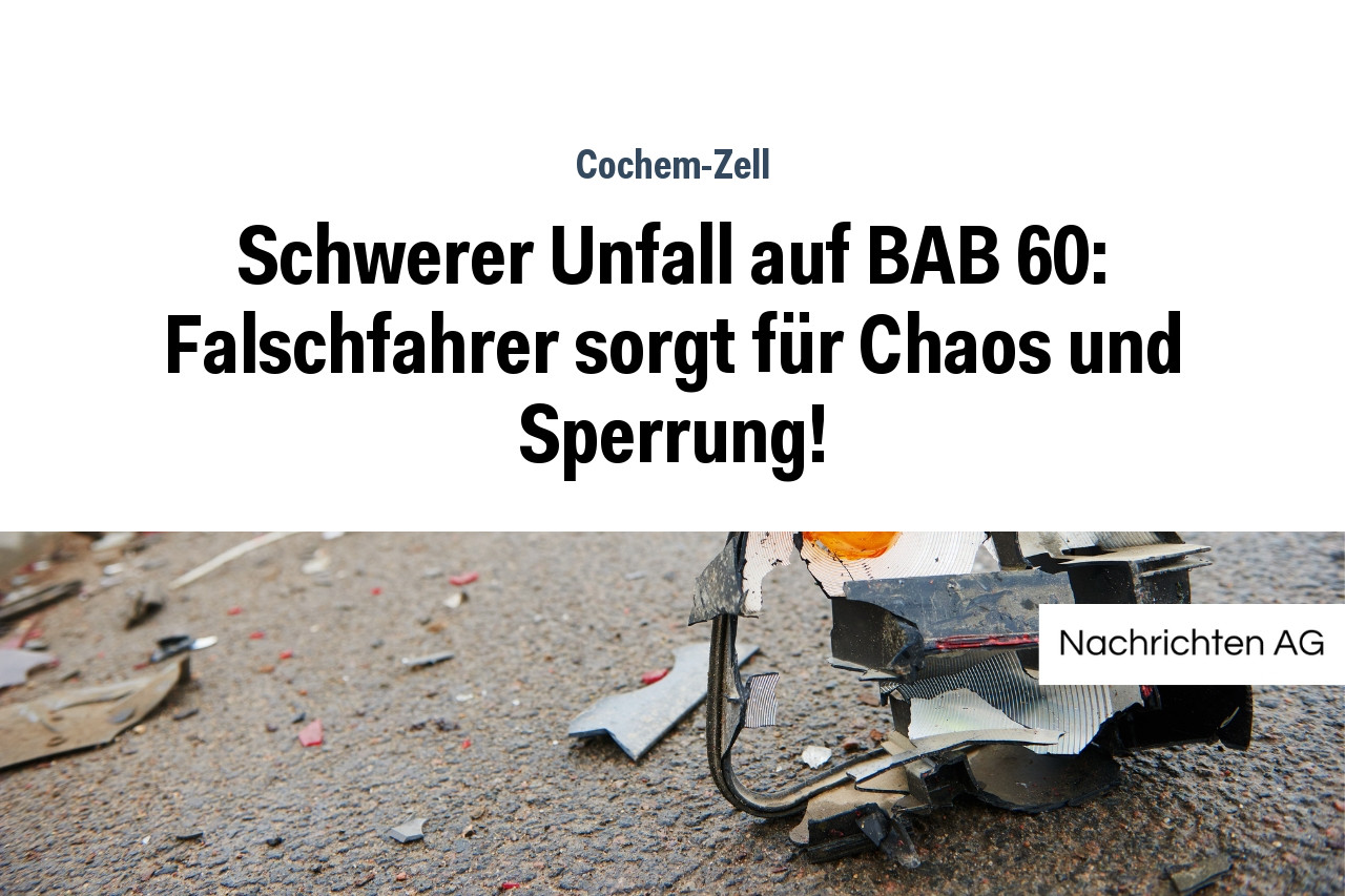 Schwerer Unfall auf BAB 60: Falschfahrer sorgt für Chaos und Sperrung!
